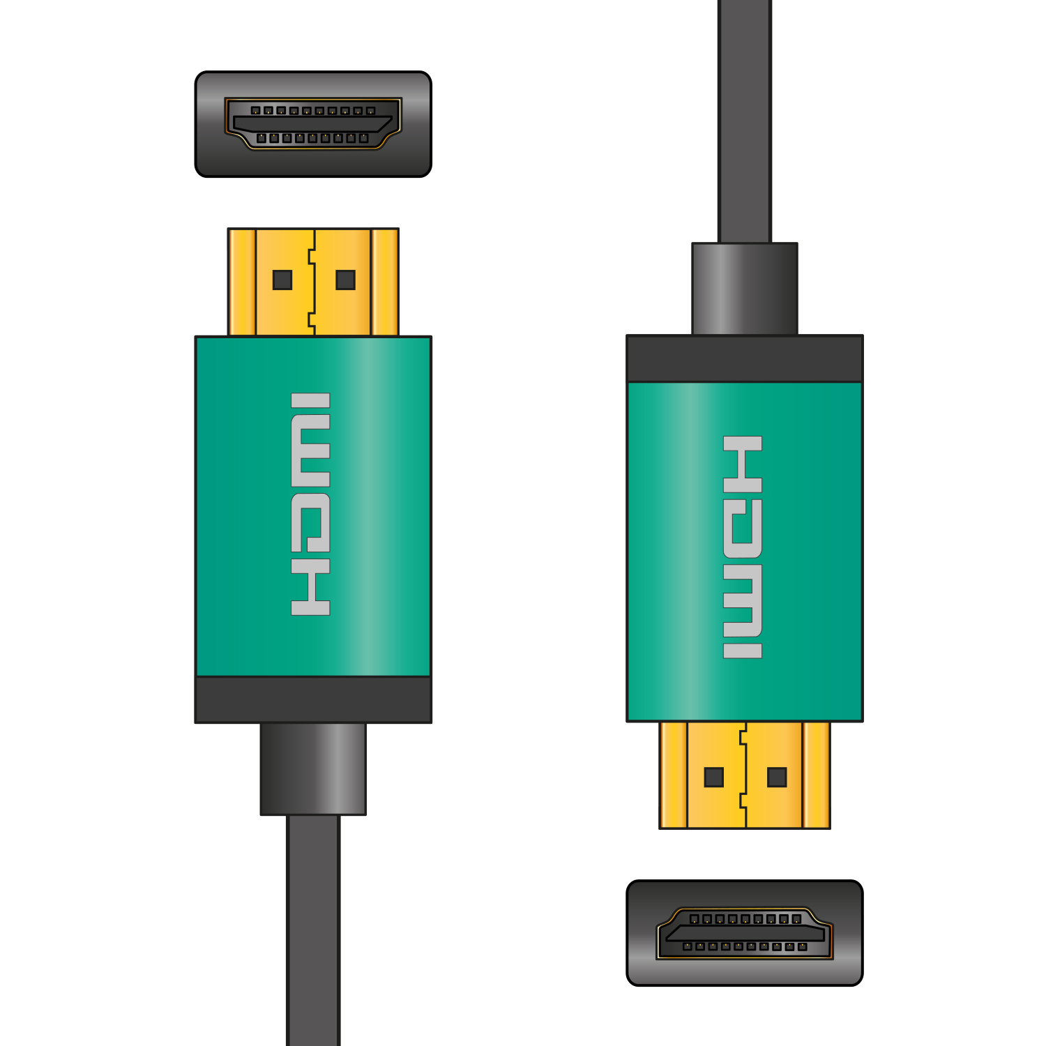Premium 4K HDMI Leads with Coloured Aluminium Head-Shells