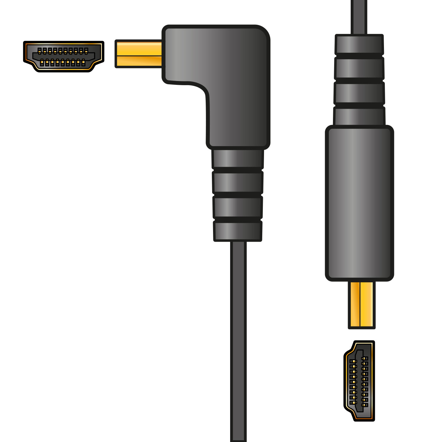 4K Flat HDMI Leads with Right Angled Plug