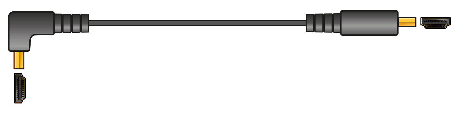 4K Flat HDMI Leads with Right Angled Plug