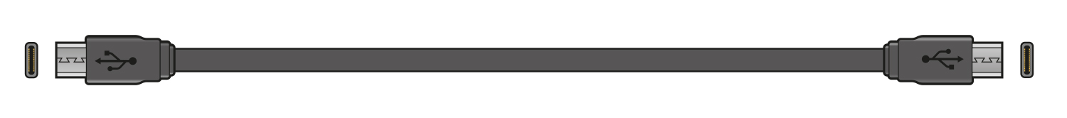 AV:Link USB Type-C to C Short Sync & Charge Flat Cable 20cm