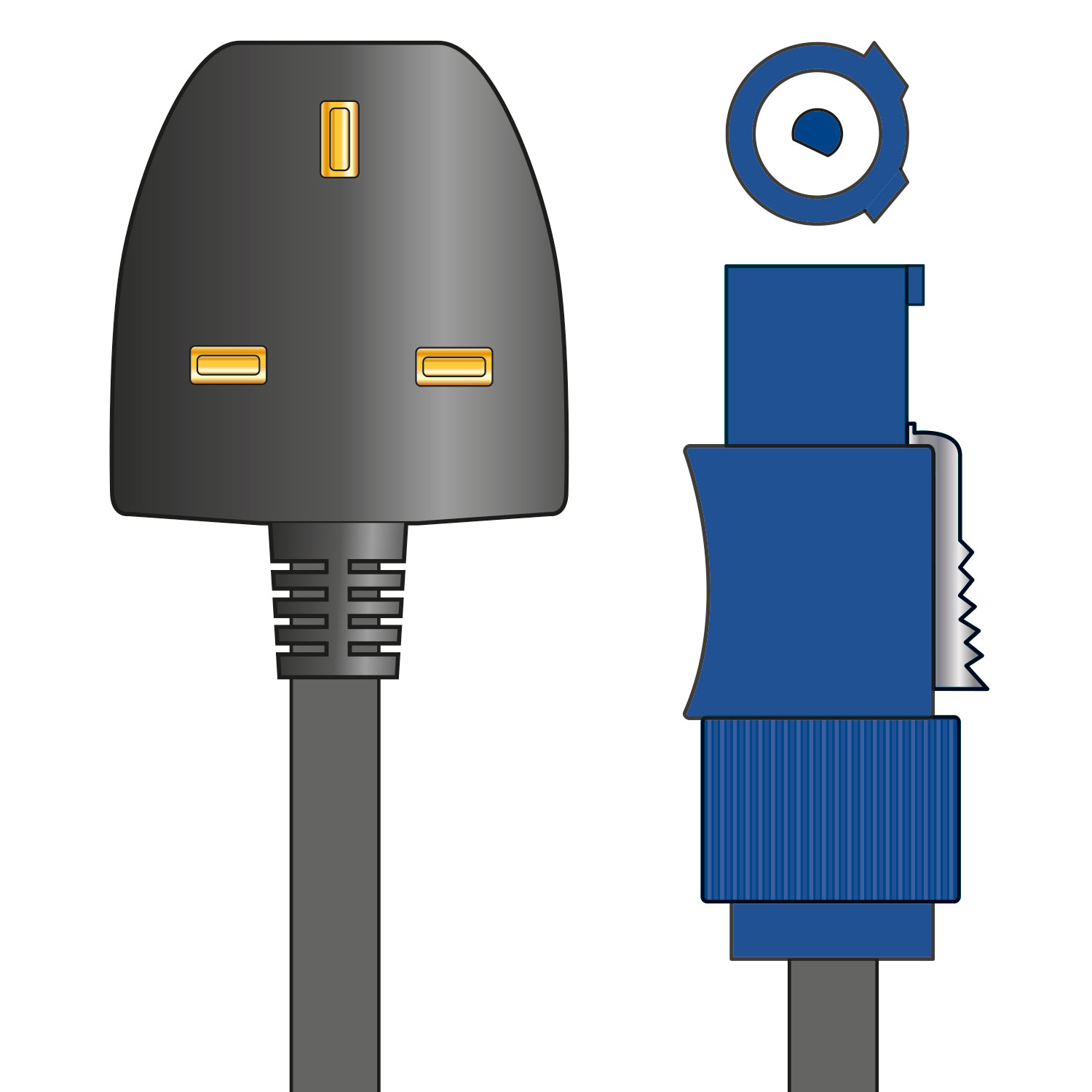 Twist and Lock sound and light power cables