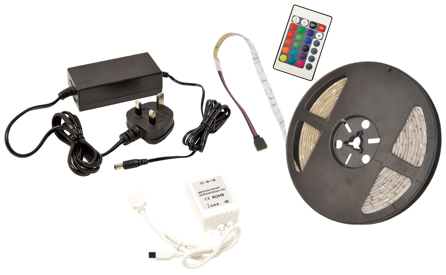 Lyyt 153.693 Low Voltage Operated 12Vdc DIY IP68 Waterproof LED Tape Kit 5m RGB 