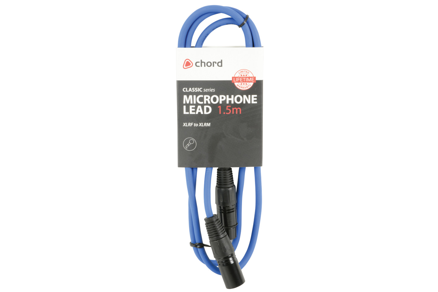 Chord Classic Microphone Lead XLR Female - Male 1.5m Blue for sale online