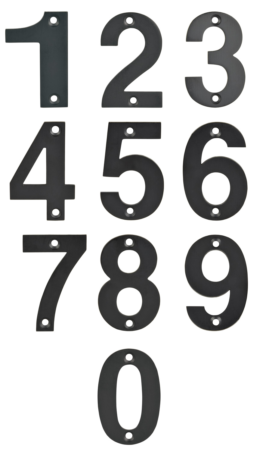 Polished Chrome Door Numbers 2" ( 50 mm ) Black House Flat Apartment