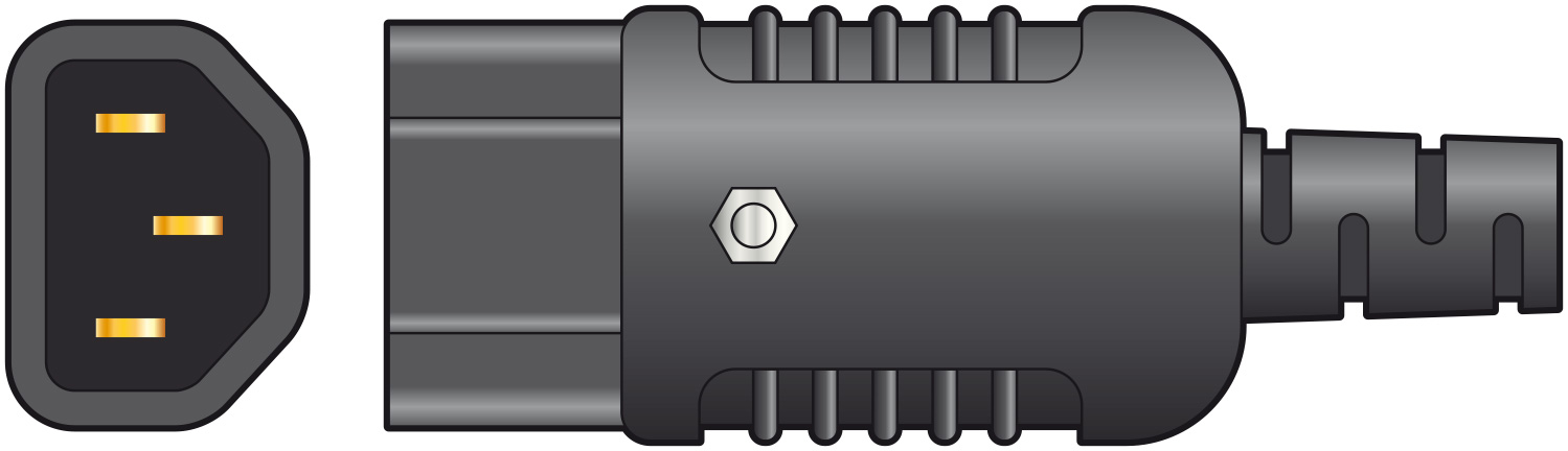 Heavy Duty In-line IEC Male Socket C14