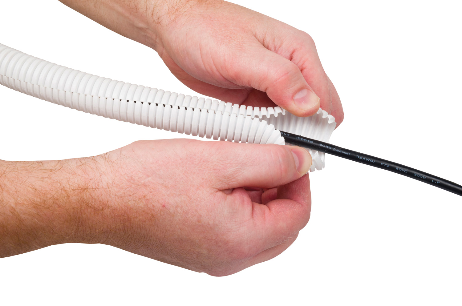 Avsl 788.012 Halogen Free Flexible 25mm Pre Split D Line Cable Tidy Tube White 